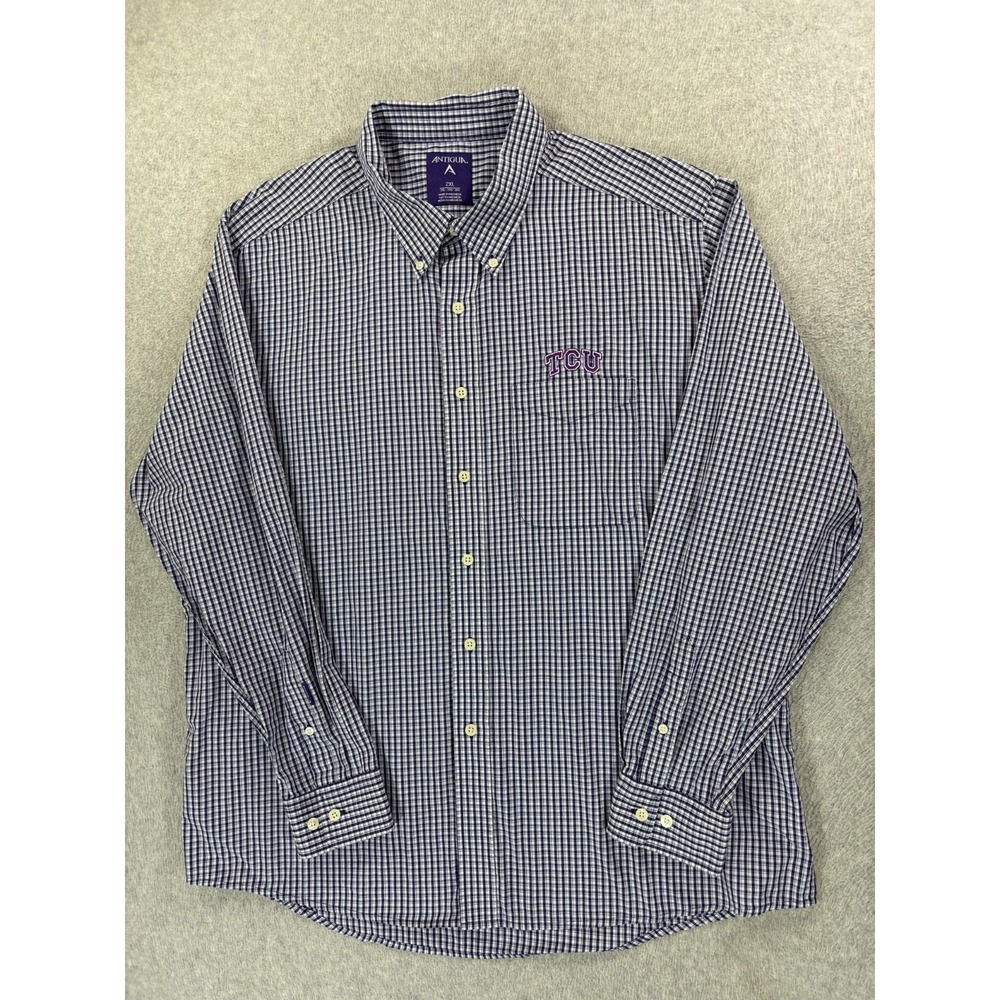TCU Horned Frogs Antigua Stitched Logo‎ Campus Button Down Shirt (Men's 2XL)